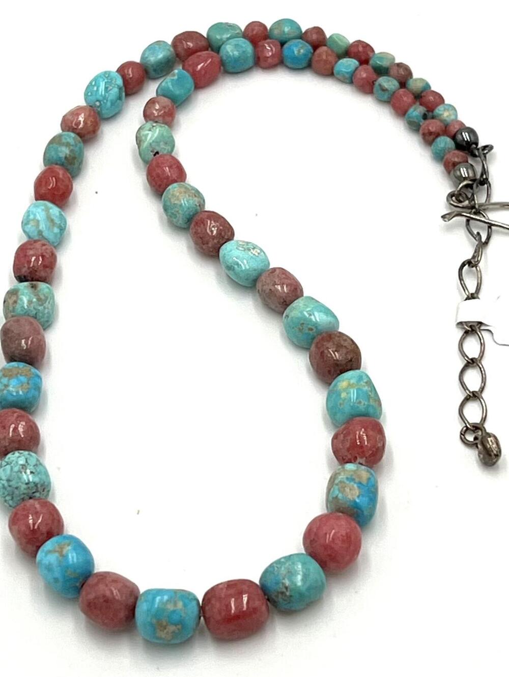 Jay King Sterling Silver Turquoise & Zoisite Beaded Necklace
